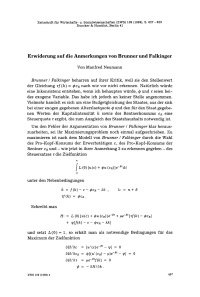 Erwiderung auf die Anmerkungen von Brunner und Falkinger