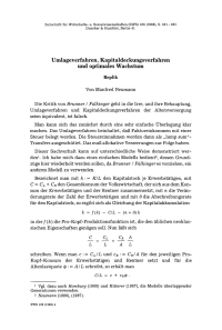 Umlageverfahren, Kapitaldeckungsverfahren und optimales Wachstum