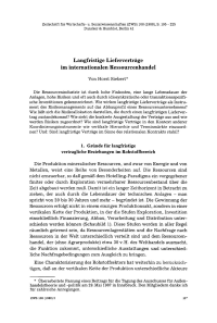 Langfristige Lieferverträge im internationalen Ressourcenhandel