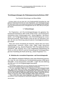 Verteilungswirkungen der Einkommensteuertarifreform 1990