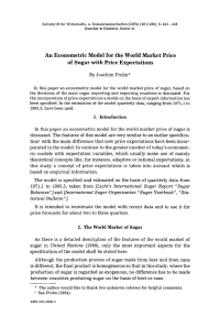 An Econometric Model for the World Market Price of Sugar with Price Expectations