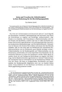 Arten und Ursachen der Arbeitslosigkeit in ihrer Bedeutung für die Beschäftigungspolitik