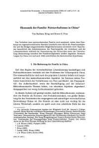 Ökonomik der Familie: Patriarchalismus in China