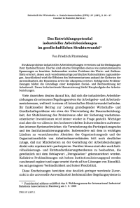 Das Entwicklungspotential industrieller Arbeitsbeziehungen im gesellschaftlichen Strukturwandel