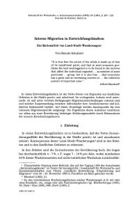 Interne Migration in Entwicklungsländern