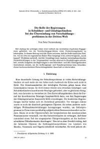 Die Rolle der Regierungen in Schuldner- und Gläubigerländern bei der Überwindung von Verschuldungsproblemen in der Dritten Welt