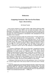 Competing Currencies: The Case for Free Entry