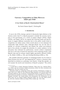 Currency Competition in China Between 1850 and 1950 A Case Study on Hayek's Denationalised Money?