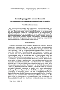 Beschäftigungspolitik mit der Umwelt? Eine angebotsorientierte Kritik und umweltpolitische Perspektive