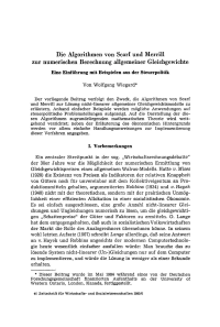 Die Algorithmen von Scarf und Merrill zur numerischen Berechnung allgemeiner Gleichgewichte