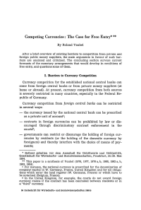 Competing Currencies: The Case for Free Entry