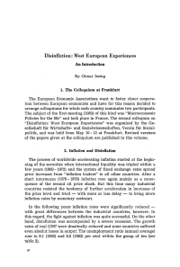 Disinflation: West European Experiences An Introduction