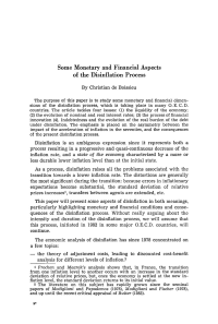 Some Monetary and Financial Aspects of the Disinflation Process