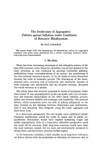 The Irrelevance of Aggregative Policies against Inflation under Conditions of Resource Misallocation