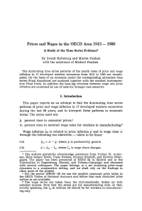 Prices and Wages in the OECD Area 1913 — 1980