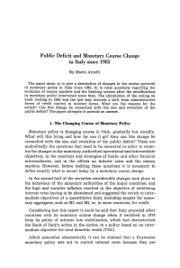 Public Deficit and Monetary Course Change in Italy since 1981