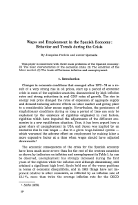 Wages and Employment in the Spanish Economy: Behavior and Trends during the Crisis
