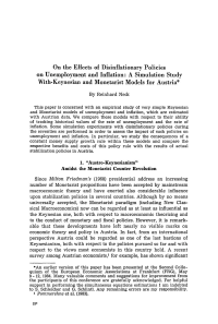 On the Effects of Disinflationary Policies on Unemployment and Inflation: A Simulation Study With-Keynesian and Monetarist Models for Austria