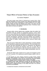 Output Effects of Incomes Policies in Open Economies