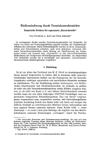 Risikominderung durch Terminkontraktmärkte. Empirische Evidenz für sogenannte „Kernrohstoffe“