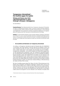 Transparency International – Die Koalition gegen Korruption