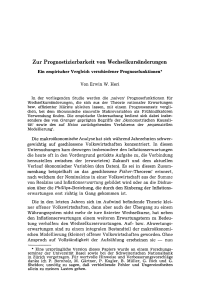 Zur Prognostizierbarkeit von Wechselkursänderungen