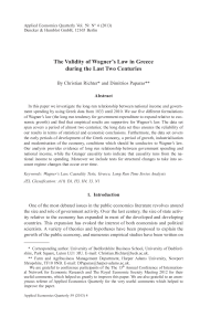 The Validity of Wagner's Law in Greece during the Last Two Centuries