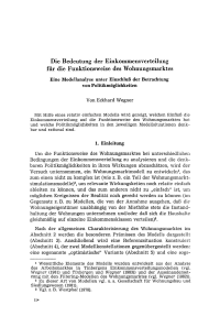 Die Bedeutung der Einkommensverteilung für die Funktionsweise des Wohnungsmarktes