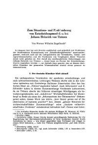 Zum Situations- und Problembezug von Entscheidungsmodellen bei Johann Heinrich von Thünen
