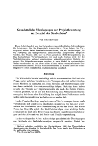 Grundsätzliche Überlegungen zur Projektbewertung am Beispiel des Straßenbaus