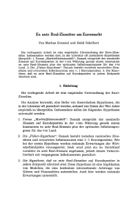 Ex ante Real-Zinssätze am Euromarkt