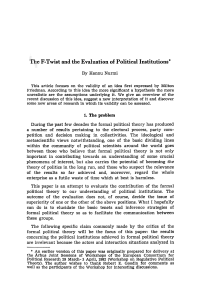 The F-Twist and the Evaluation of Political Institutions