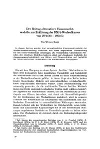 Der Beitrag alternativer Finanzmarktmodelle zur Erklärung des DM/$-Wechselkurses von 1974 (10) — 1981 (5)