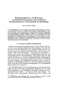 Bestimmungsfaktoren und Wirkungen von Wechselkursbewegungen unter besonderer Berücksichtigung der Devisenpolitik der Bundesbank