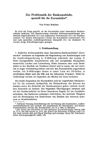 Zur Problematik der Bankenaufsicht, speziell für die Euromärkte