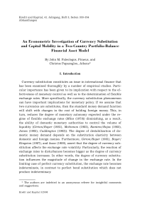 An Econometric Investigation of Currency Substitution and Capital Mobility in a Two-Country Portfolio-Balance Financial Asset Model