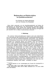 Marktstruktur und Marktverhalten bei Qualitätsunsicherheit