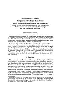 Devisenterminkurse als Prognosen zukünftiger Kassakurse