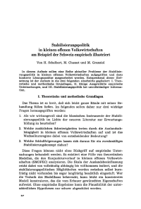 Stabilisierungspolitik in kleinen offenen Volkswirtschaften am Beispiel der Schweiz empirisch illustriert