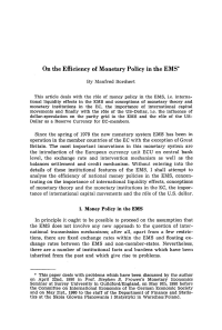 On the Eflicieney of Monetary Policy in the EMS