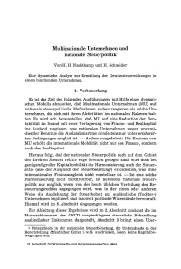 Multinationale Unternehmen und nationale Steuerpolitik