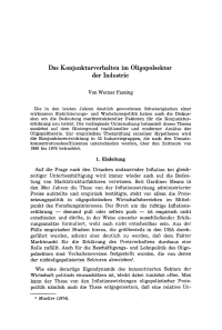 Das Konjunkturverhalten im Oligopolsektor der Industrie