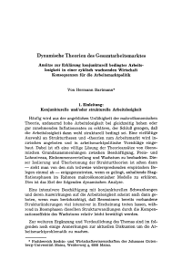 Dynamische Theorien des Gesamtarbeitsmarktes