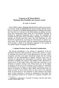 Comment on H. Robert Heller’s “Exchange Rate Flexibility and Currency Areas”