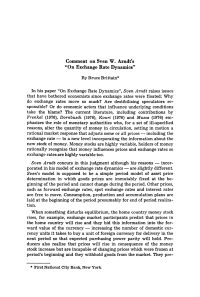 Comment on Sven W. Arndt’s “On Exchange Rate Dynamics”