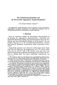 Die Substitutionselastizität und die Keynessche Aggregierte Angebotsfunktion