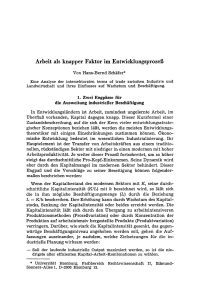 Arbeit als knapper Faktor im Entwicklungsprozeß