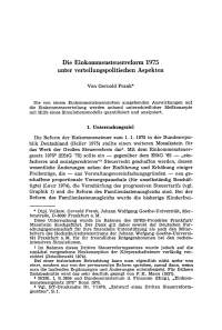 Die Einkommensteuerreform 1975 unter verteilungspolitischen Aspekten