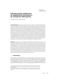 Makroökonomische Implikationen der Mitgliedschaft Deutschlands in der Europäischen Währungsunion