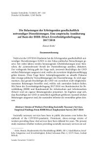 Die Belastungen der Erbringenden gesellschaftlich notwendiger Dienstleistungen. Eine empirische Annäherung auf Basis der BIBB-/BAuA-Erwerbstätigenbefragung 2017/2018